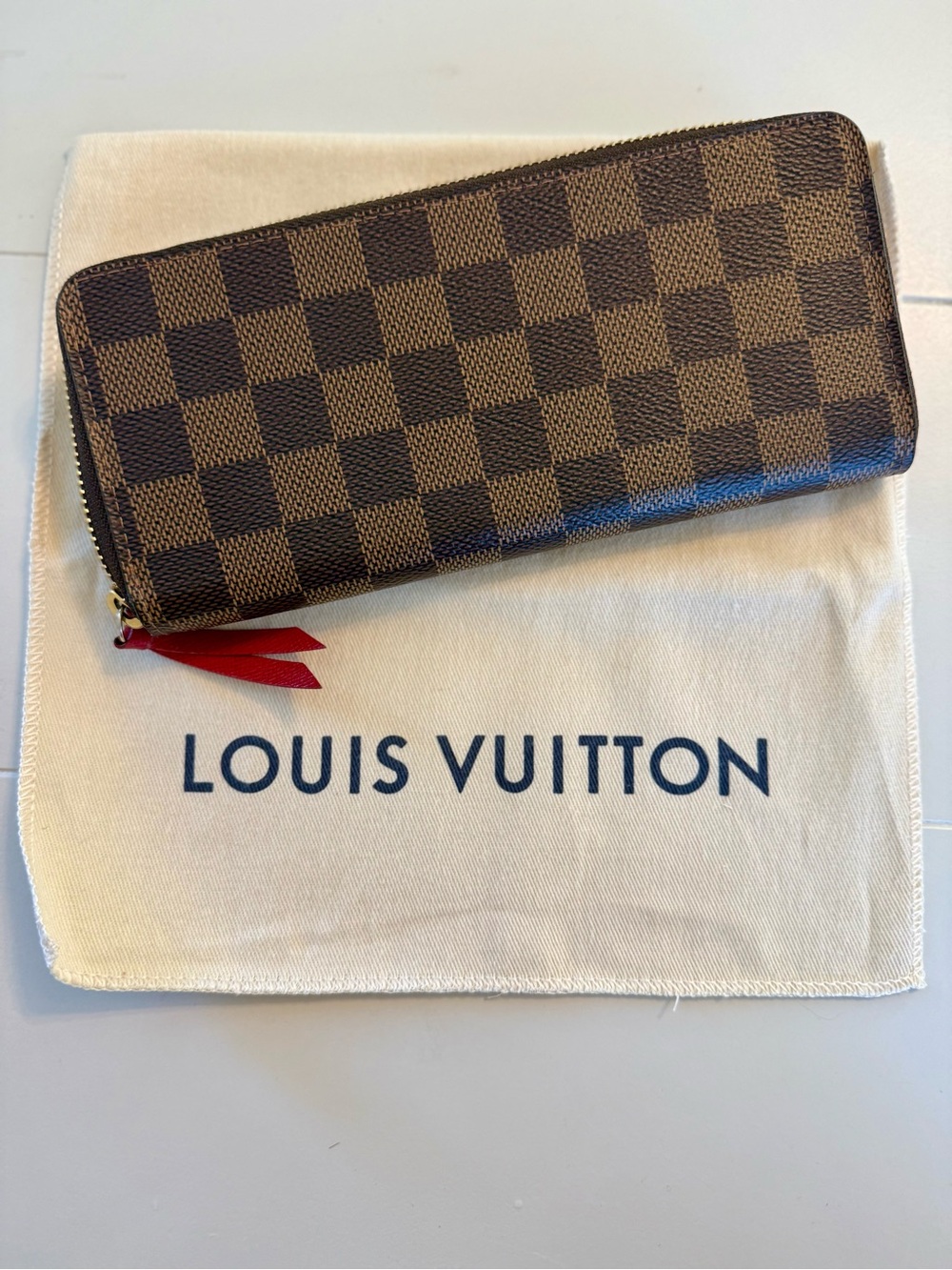 Louis Vuitton Clémence Wallet Damier Ebene Red Interior + Full Packaging - Picture 4 of 14